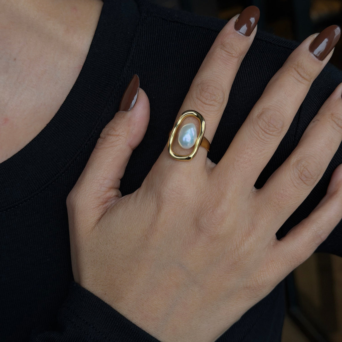 925 Gümüş| İthal İnci Yüzük