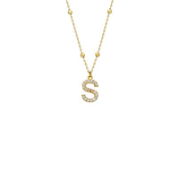 Zirkonia Vintage Letter Necklace (7068232843309)
