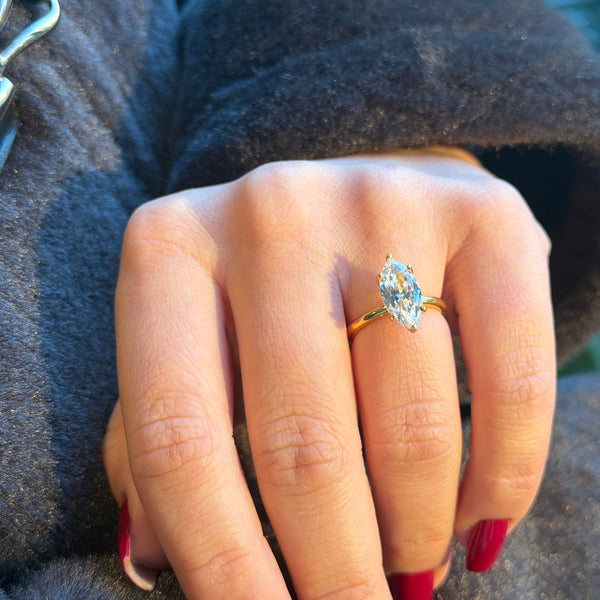 925 Gümüş| Marquise Kesim Yüzük