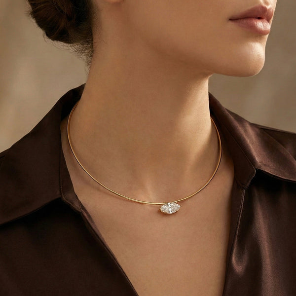 925 Gümüş| Marquise  Kolye