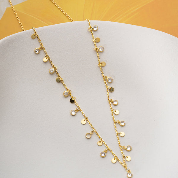 925 Gümüş| Zirkon Taşlı Pullu Kolye