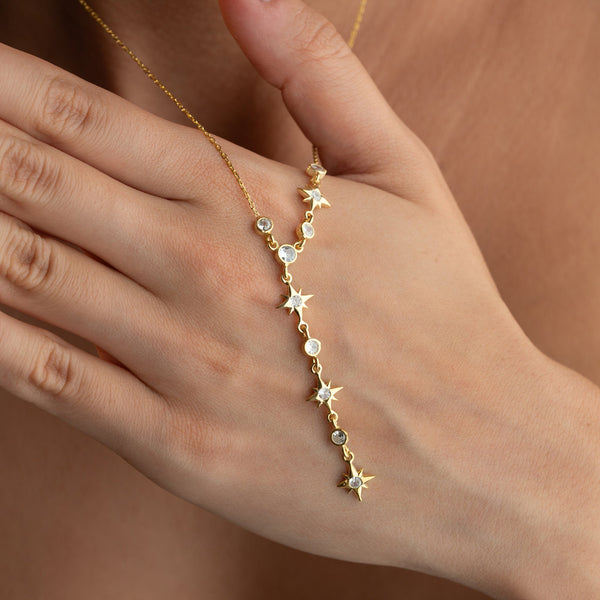 925 Gümüş| Yıldızlı Y Model Kolye