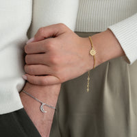 925 Gümüş| Güneş- Ay Çift Bileklik