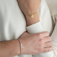 925 Gümüş| Güneş- Ay Çift Bileklik