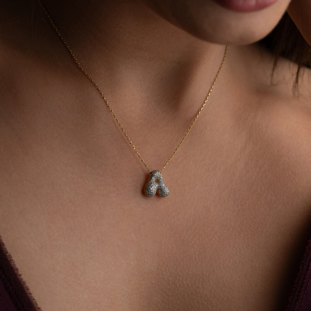 925 Gümüş| Minimal Zirkon Taşlı Harf Kolye