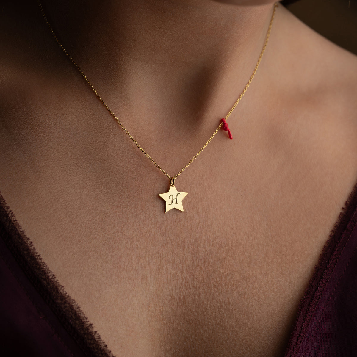 925 Gümüş| Harfli Yıldız Kolye