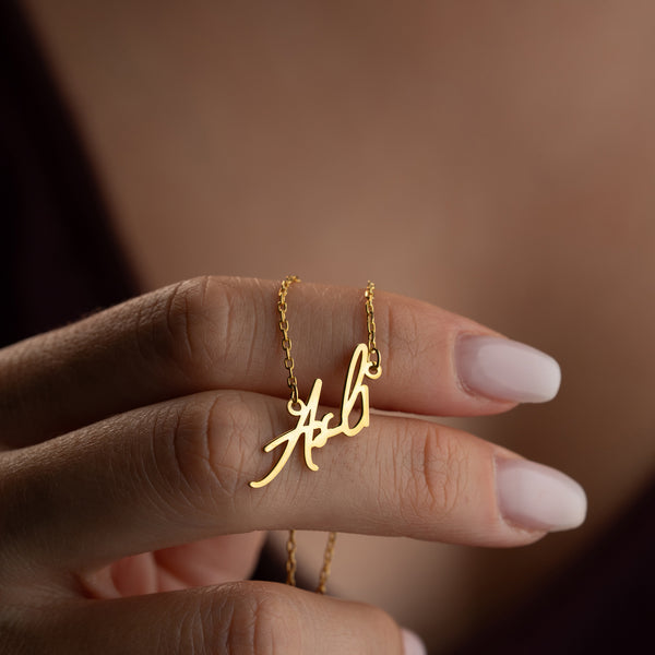 925 Gümüş| İtalik İmza Kolye