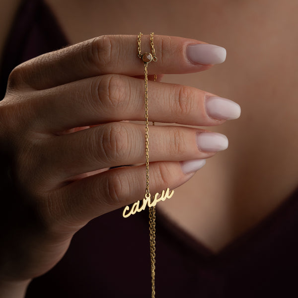 925 Gümüş| Doğum Taşlı Y İsim Kolye