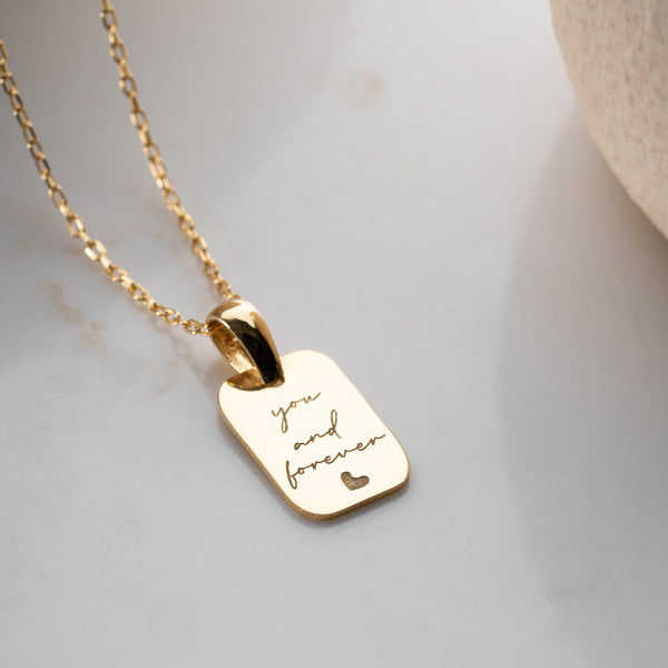 925 Gümüş| Minimal Plaka Yazı Kolye