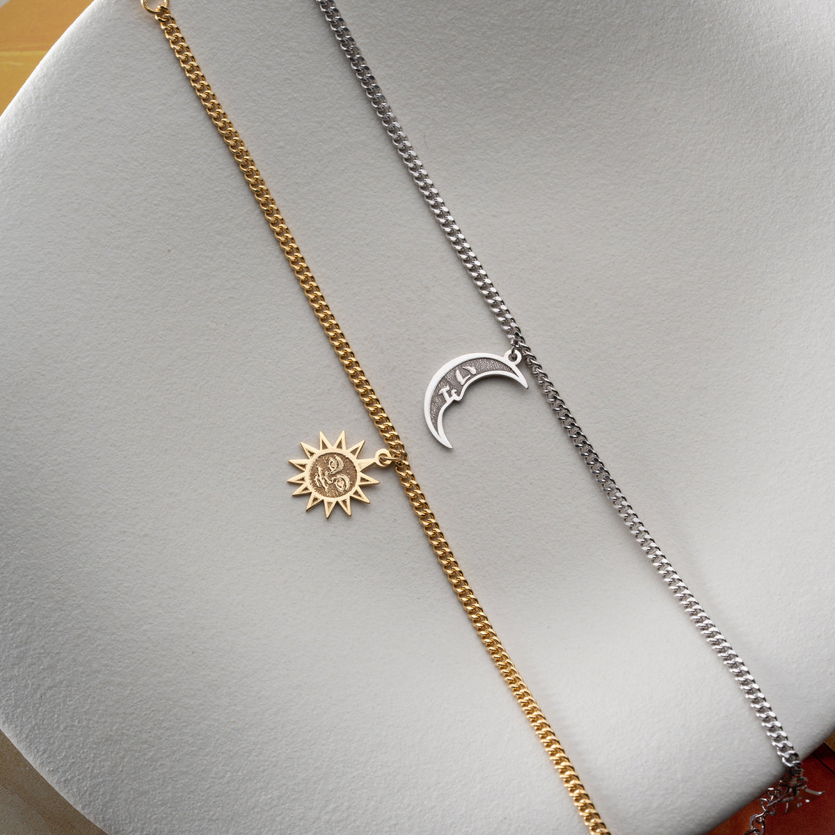 925 Gümüş| Güneş- Ay Çift Bileklik