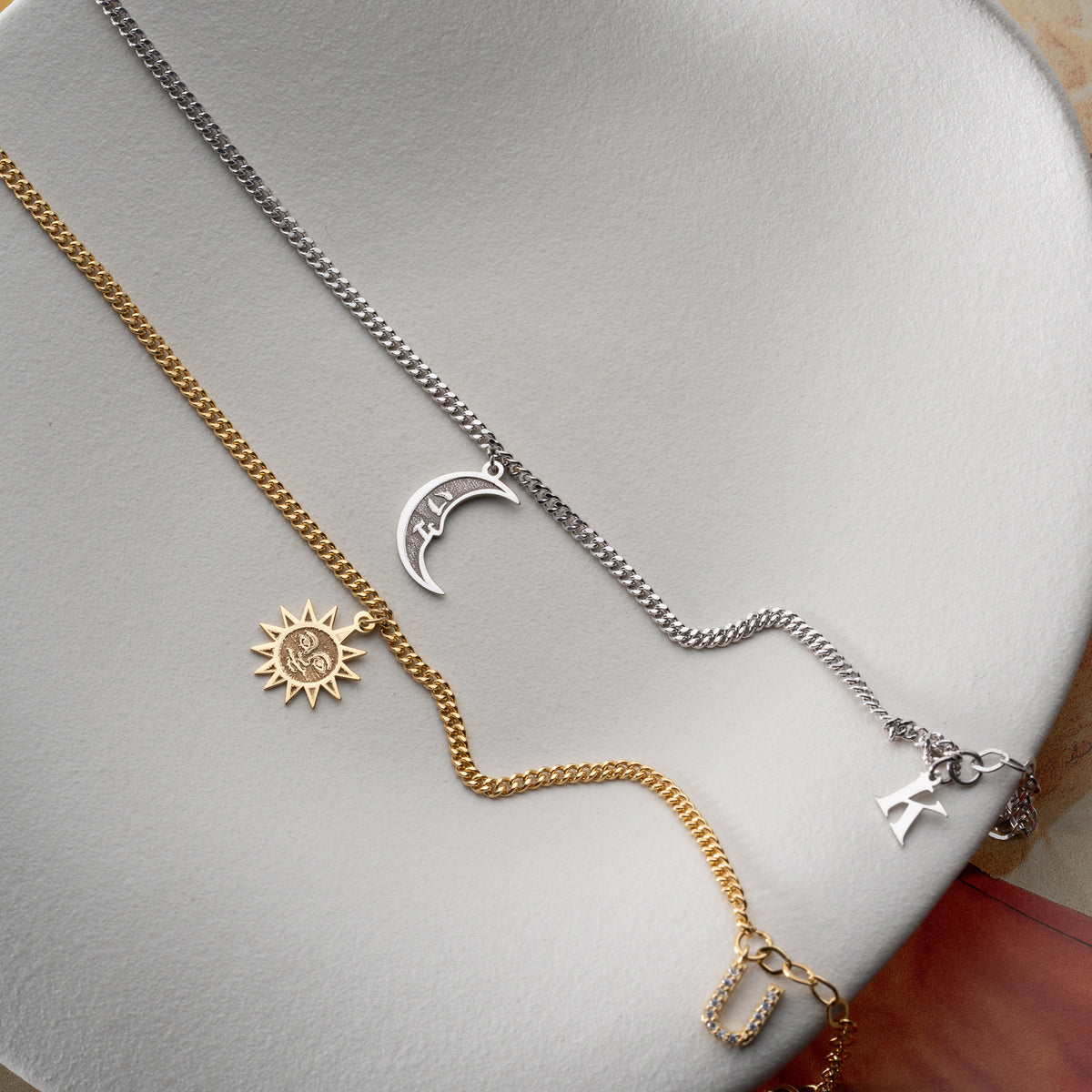 925 Gümüş| Güneş- Ay Çift Bileklik
