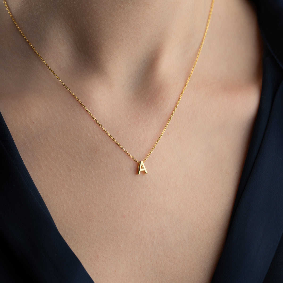 925 Gümüş| Minimal Harf Kolye