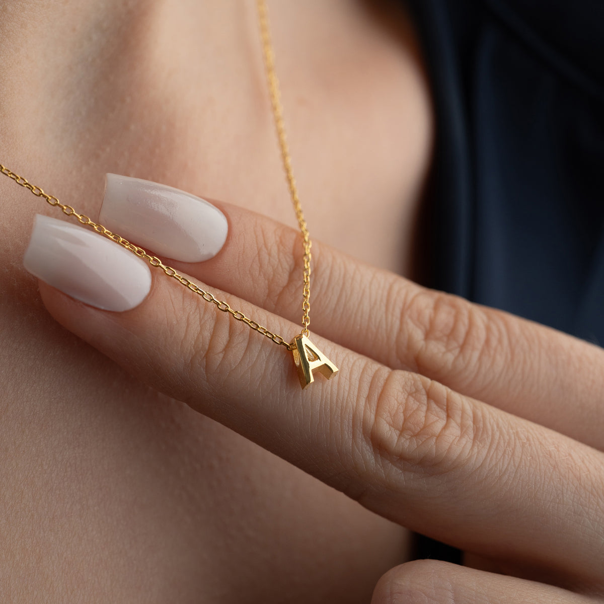 925 Gümüş| Minimal Harf Kolye