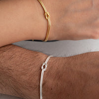 925 Gümüş| Harfli Düğüm Çift Bileklik