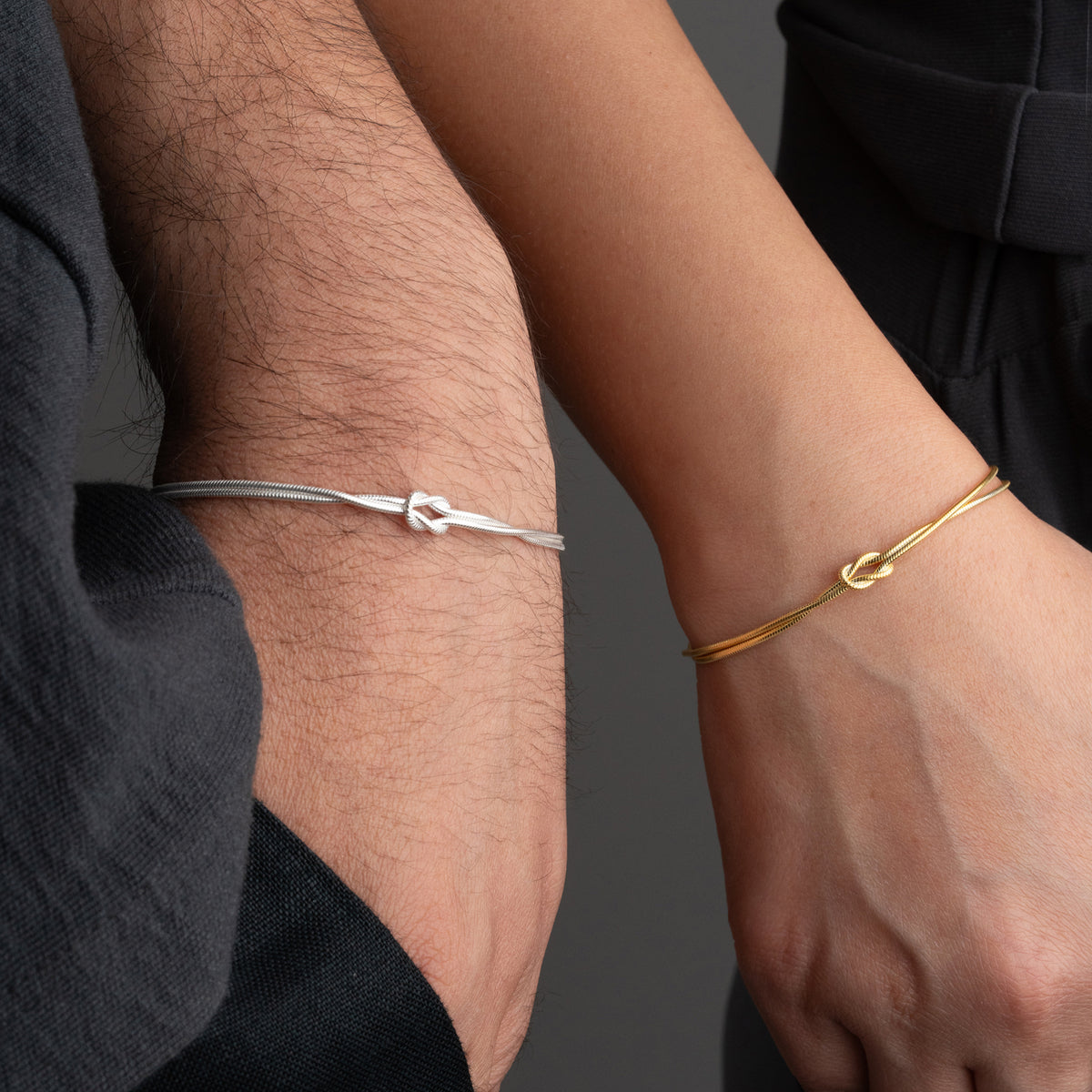 925 Gümüş| Harfli Düğüm Çift Bileklik