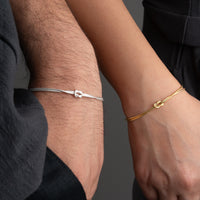 925 Gümüş| Harfli Düğüm Çift Bileklik