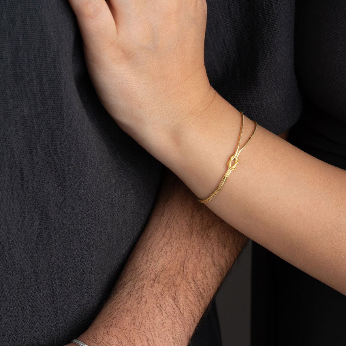 925 Gümüş| Harfli Düğüm Çift Bileklik