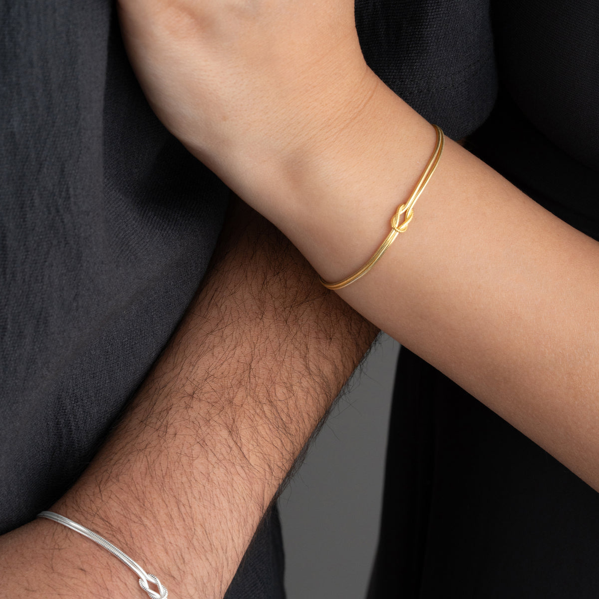 925 Gümüş| Harfli Düğüm Çift Bileklik