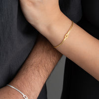 925 Gümüş| Harfli Düğüm Çift Bileklik