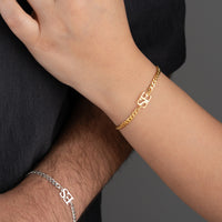 925 Gümüş| Gurmet Zincirli Harf Bileklik