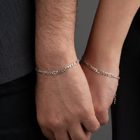 925 Gümüş| Figaro Zincir Harfli Set Bileklik