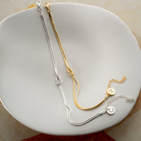 925 Gümüş| Harfli Düğüm Çift Bileklik