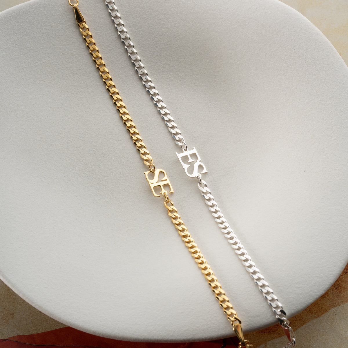 925 Gümüş| Gurmet Zincirli Harf Bileklik