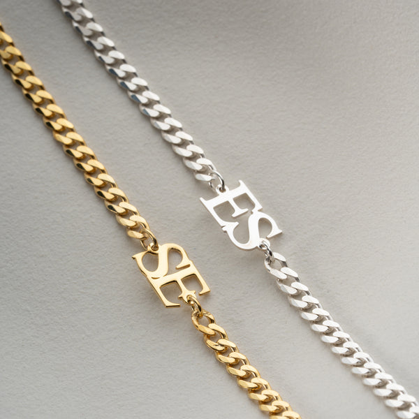 925 Gümüş| Gurmet Zincirli Harf Bileklik