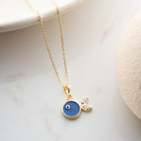 925 Gümüş| Mavi Mineli Balık Kolye