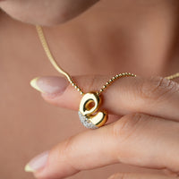 925 Gümüş| Minimal Bubble Harf Kolye