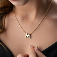 925 Gümüş| Minimal Bubble Harf Kolye