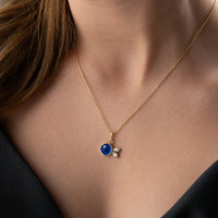 925 Gümüş| Mavi Mineli Balık Kolye