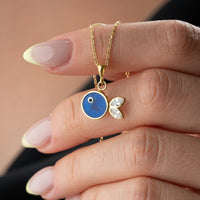 925 Gümüş| Mavi Mineli Balık Kolye