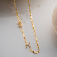 925 Gümüş| Singapur Zincirli Harf Kolye