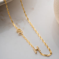 925 Gümüş| Singapur Zincirli Harf Kolye