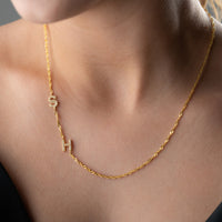 925 Gümüş| Singapur Zincirli Harf Kolye