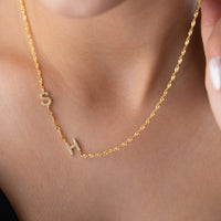 925 Gümüş| Singapur Zincirli Harf Kolye