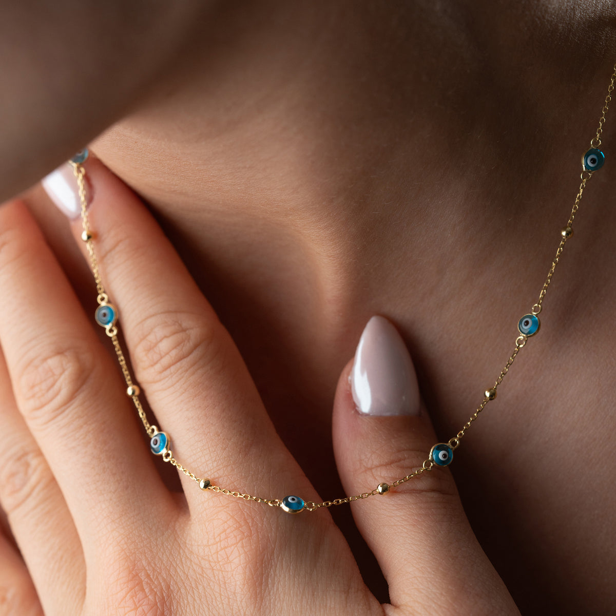 925 Gümüş| Minimal Nazar Kolye