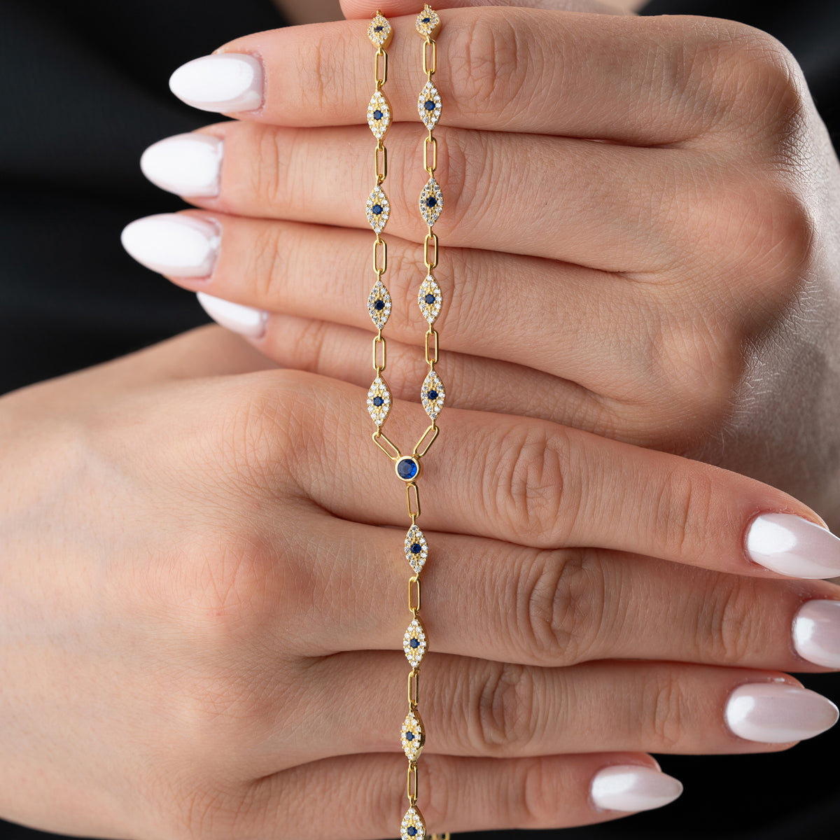 925 Gümüş| Y Model Nazar Kolye