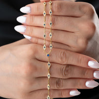 925 Gümüş| Y Model Nazar Kolye