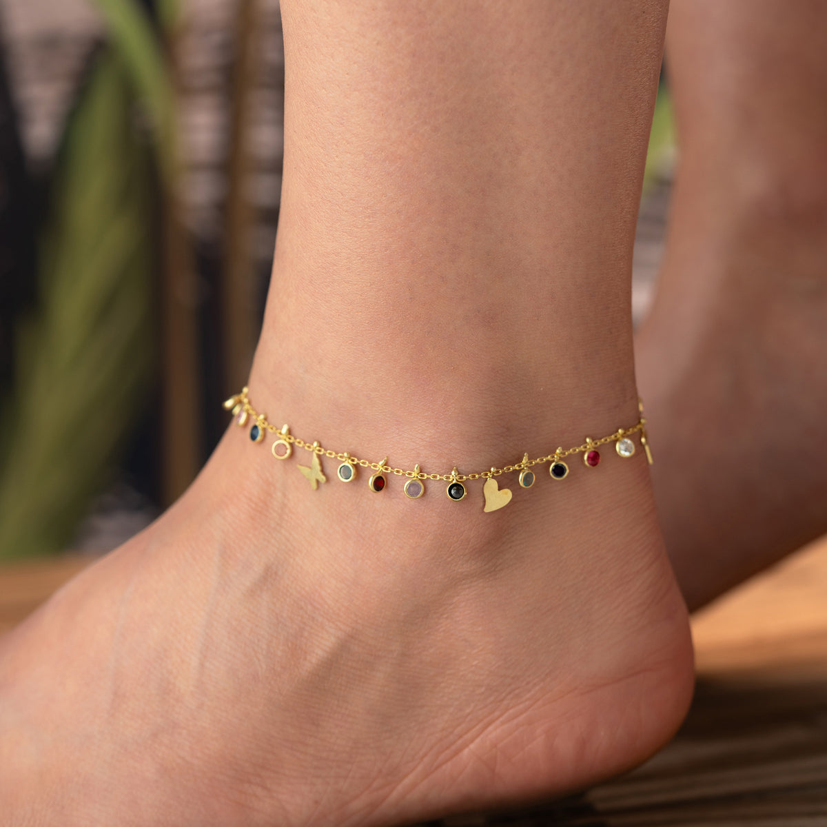 925 Gümüş| Renkli Charm Halhal