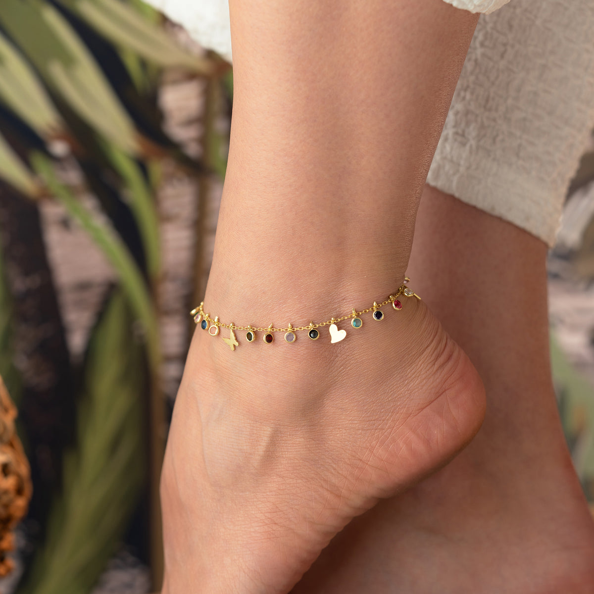 925 Gümüş| Renkli Charm Halhal