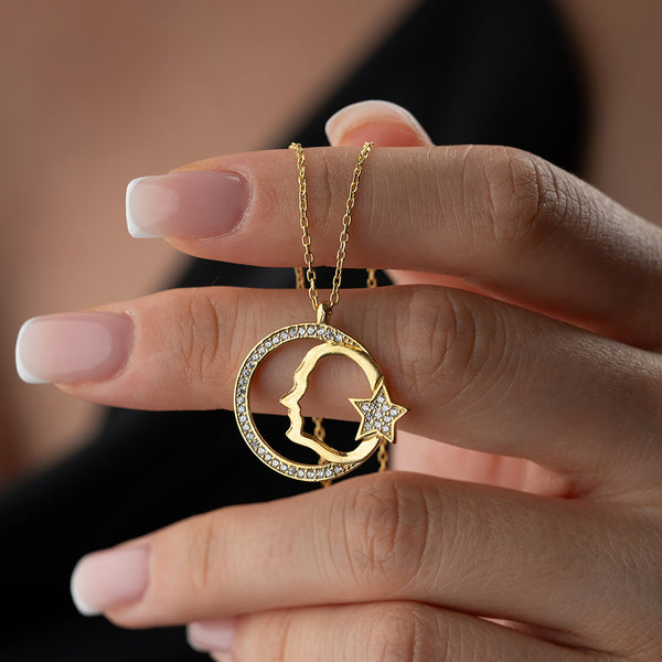 925 Gümüş| Ay Yıldız Atatürk Kolye