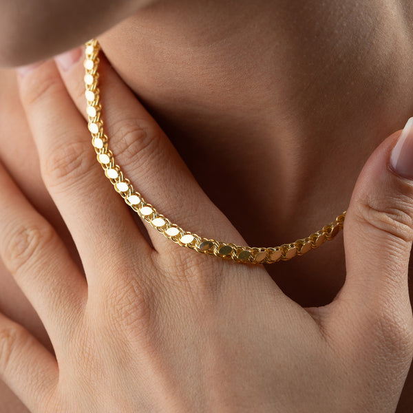 925 Gümüş| Pullu Zincir Kolye