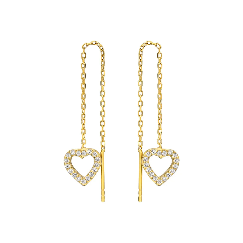 Heart Threader Earrings (7030549872685)