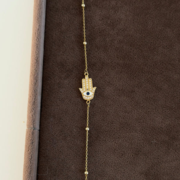 925 Gümüş| Taşlı Hamsa Bileklik