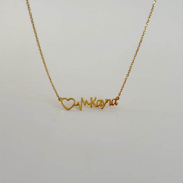 925 Gümüş| Kalp Ritim İmza Kolye