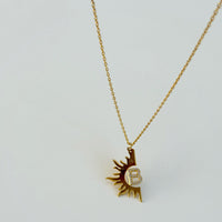 925 Gümüş| Harfli Güneş Kolye