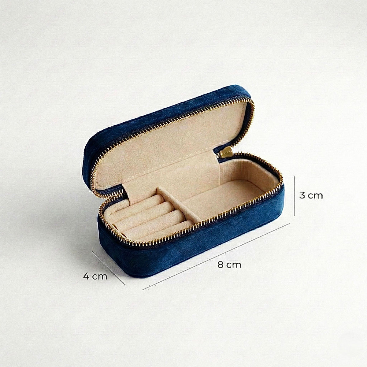 Lacivert Mini Kadife Takı Kutusu