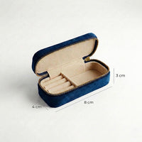 Lacivert Mini Kadife Takı Kutusu